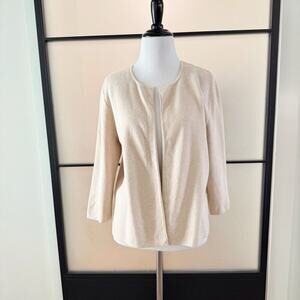 J. McLaughlin Cardigan Sweater Women’s Small Tan Camel Cotton Quiet Luxury